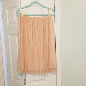 Mauve Pink Pleated Tulle Skirt